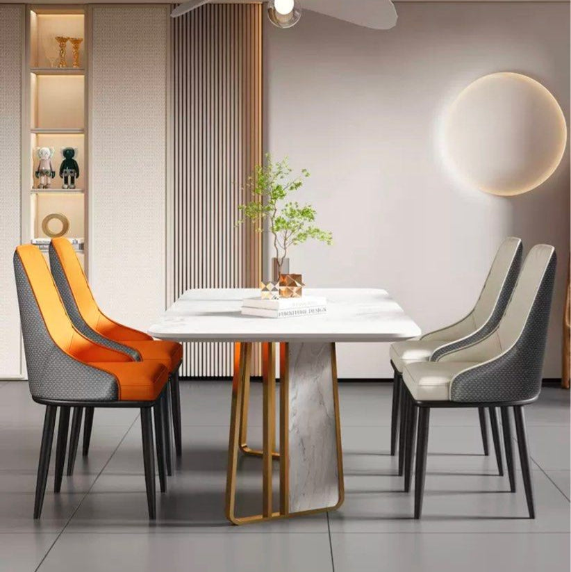 CROIX Modern Leather High-back Dining Chair