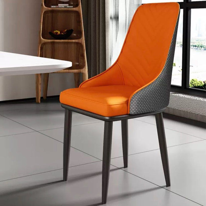 CROIX Modern Leather High-back Dining Chair