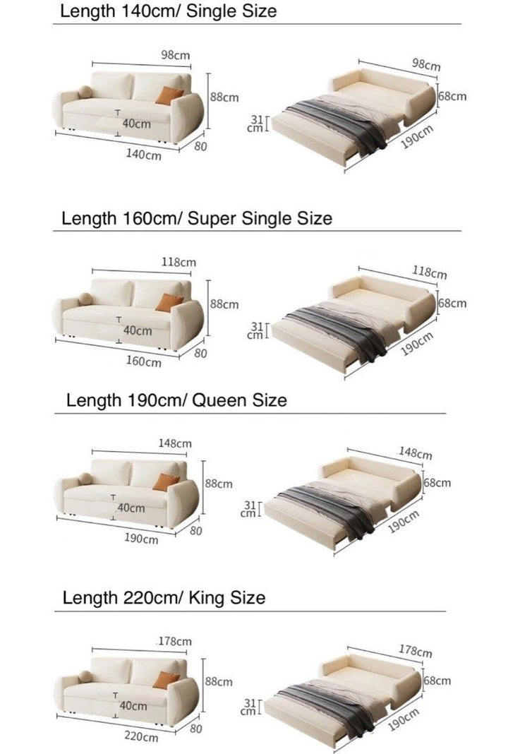 DALLURE Modern Boucle Storage Sofa Bed