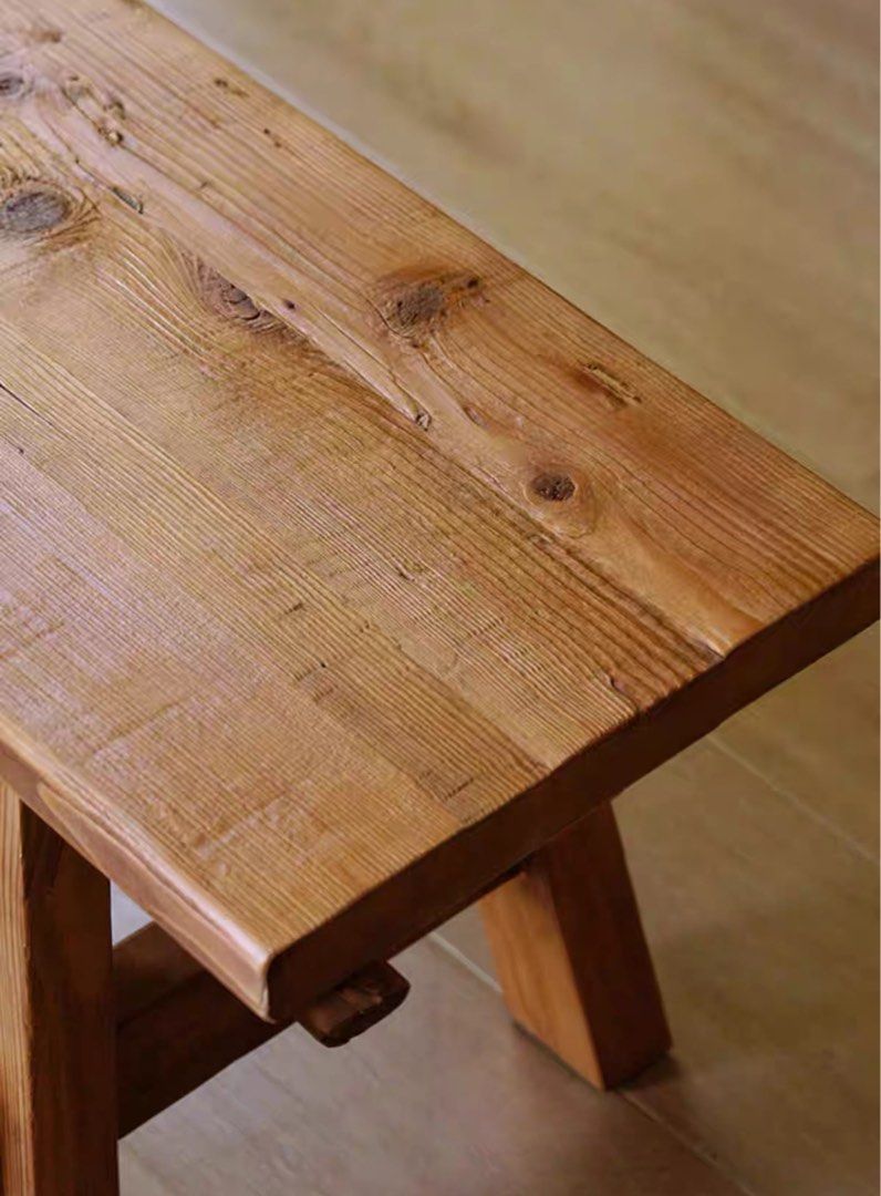 DELILAH Rustic Elm Wood Dining Bench