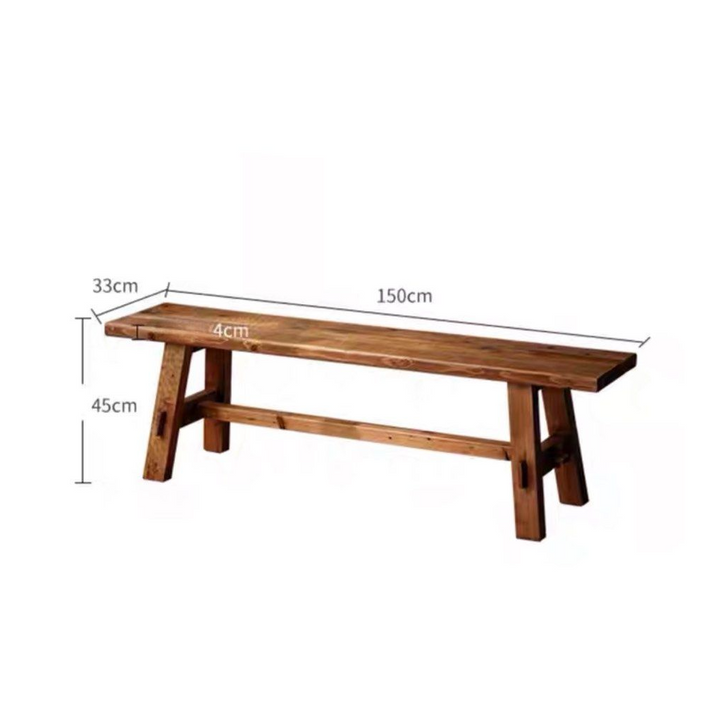 DELILAH Rustic Elm Wood Dining Bench