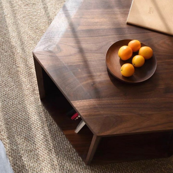 DAVIS Black Walnut Hexagon Coffee Tables
