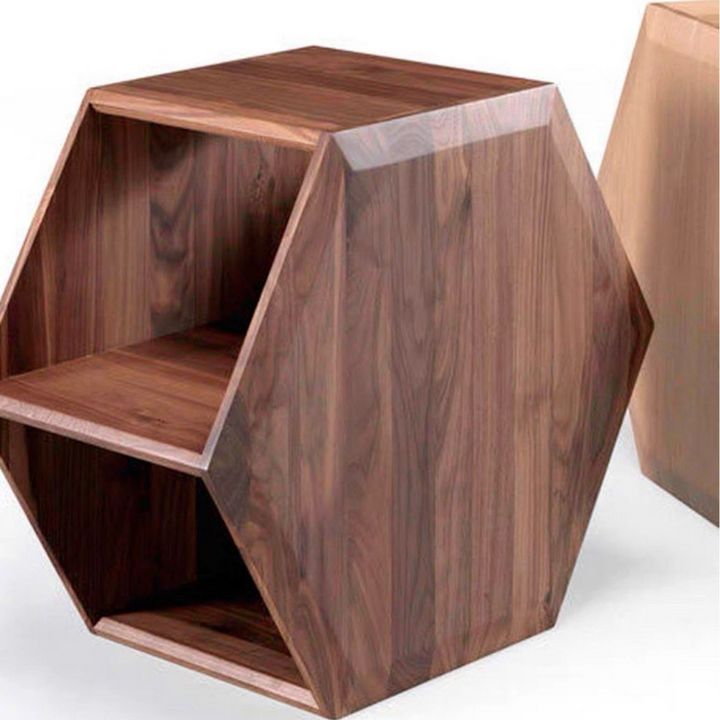 DAVIS Black Walnut Hexagon Coffee Tables