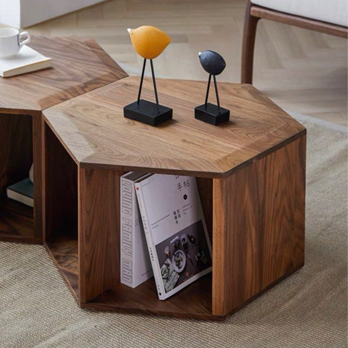 DAVIS Black Walnut Hexagon Coffee Tables