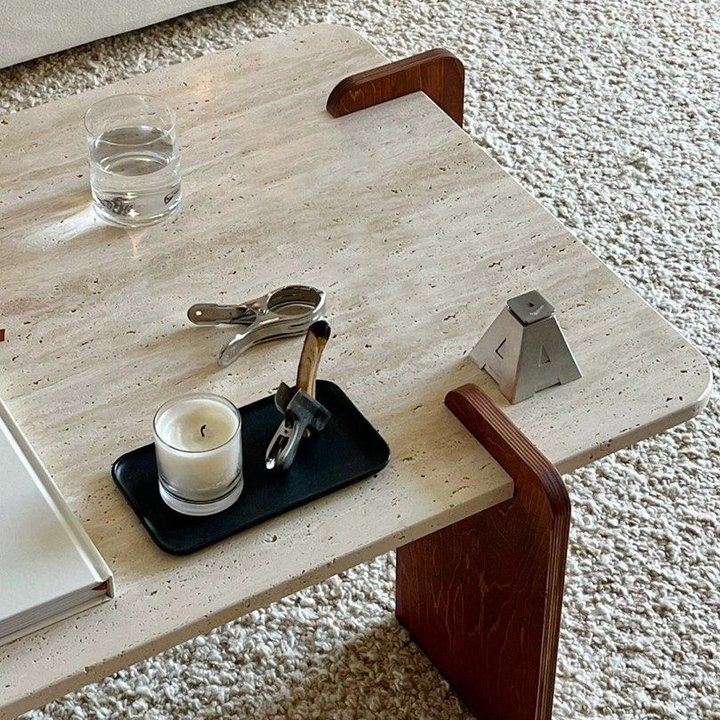 DOZAR Modern Travertine Coffee Table