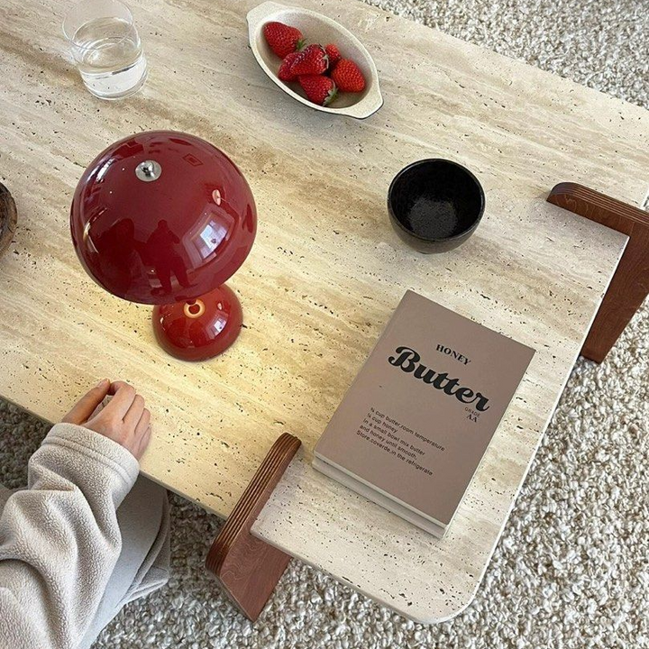 DOZAR Modern Travertine Coffee Table