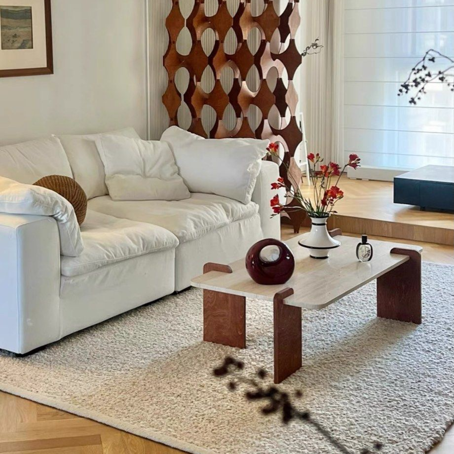 DOZAR Modern Travertine Coffee Table