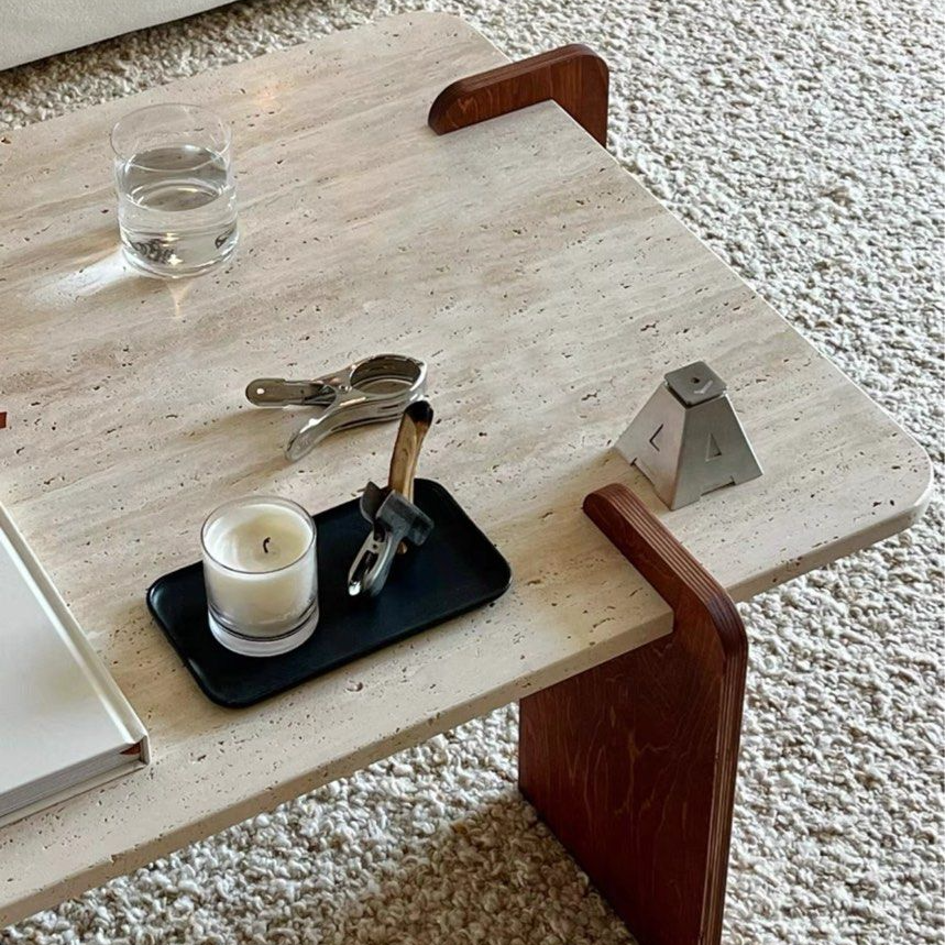 DOZAR Modern Travertine Coffee Table
