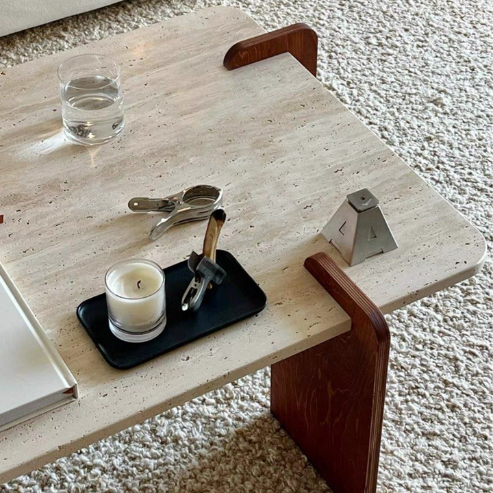 DOZAR Modern Travertine Coffee Table
