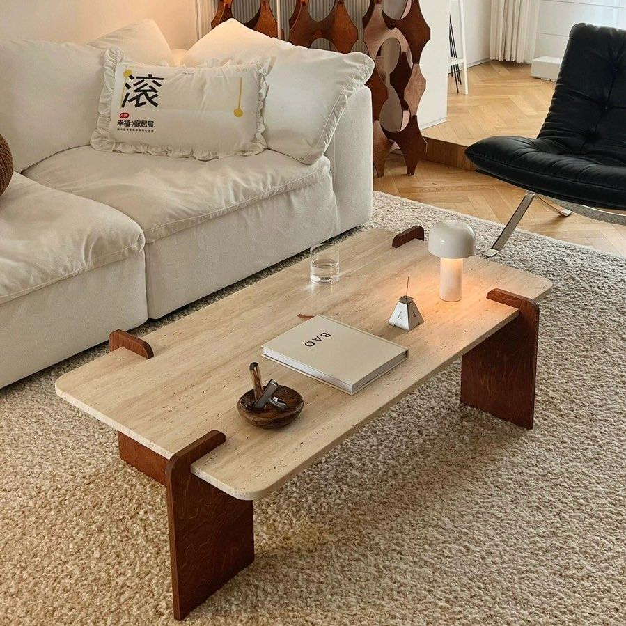 DOZAR Modern Travertine Coffee Table