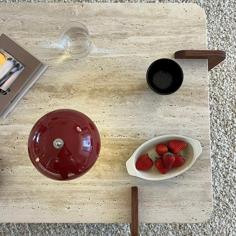 DOZAR Modern Travertine Coffee Table