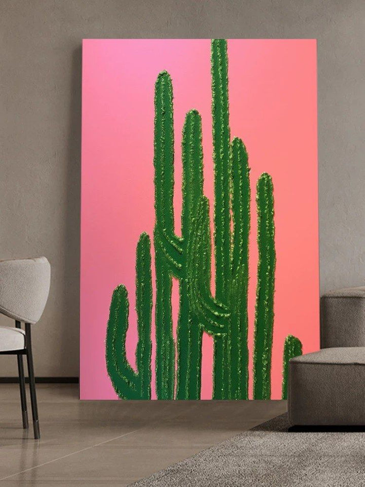 LARGIELA Modern Cactus Oil Painting