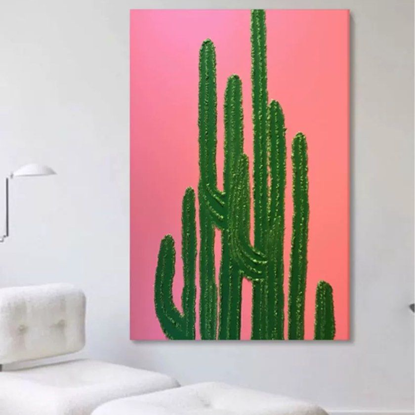 LARGIELA Modern Cactus Oil Painting
