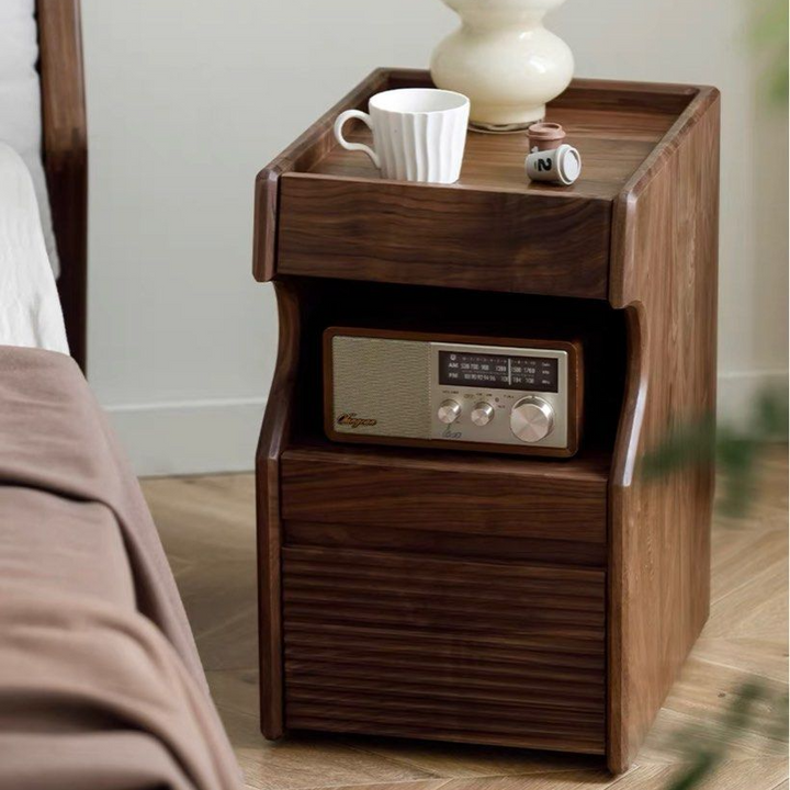 SHIREEN Walnut Wood Beside Table