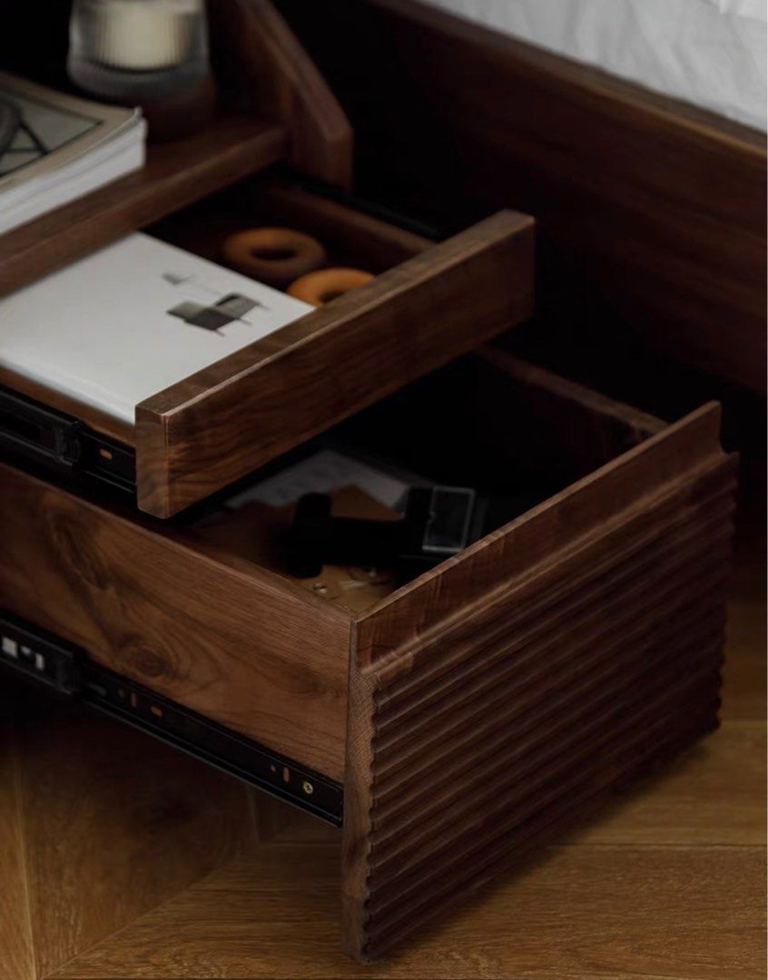 SHIREEN Walnut Wood Beside Table