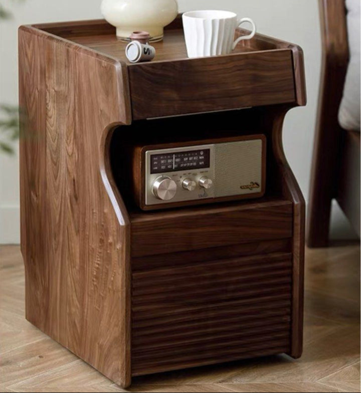 SHIREEN Walnut Wood Beside Table