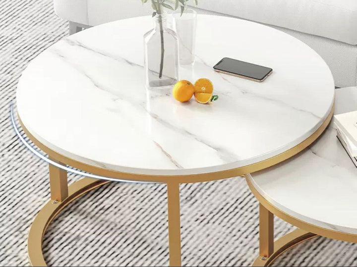 HECOX Modern Marble Nesting Coffee Table