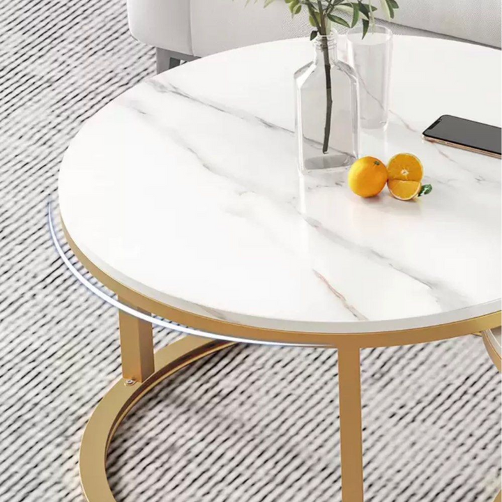 HECOX Modern Marble Nesting Coffee Table