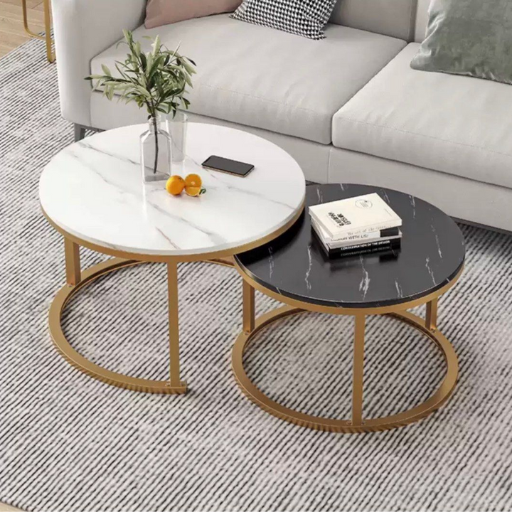 HECOX Modern Marble Nesting Coffee Table
