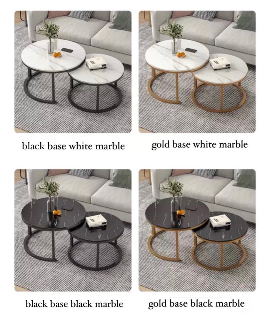 HECOX Modern Marble Nesting Coffee Table