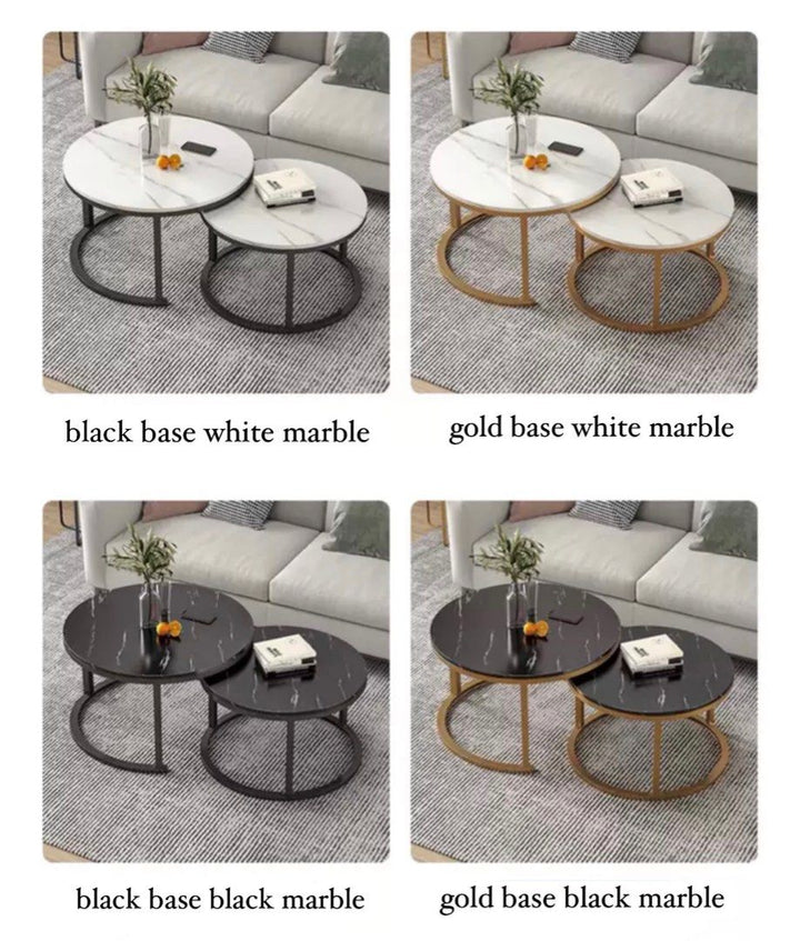 HECOX Modern Marble Nesting Coffee Table
