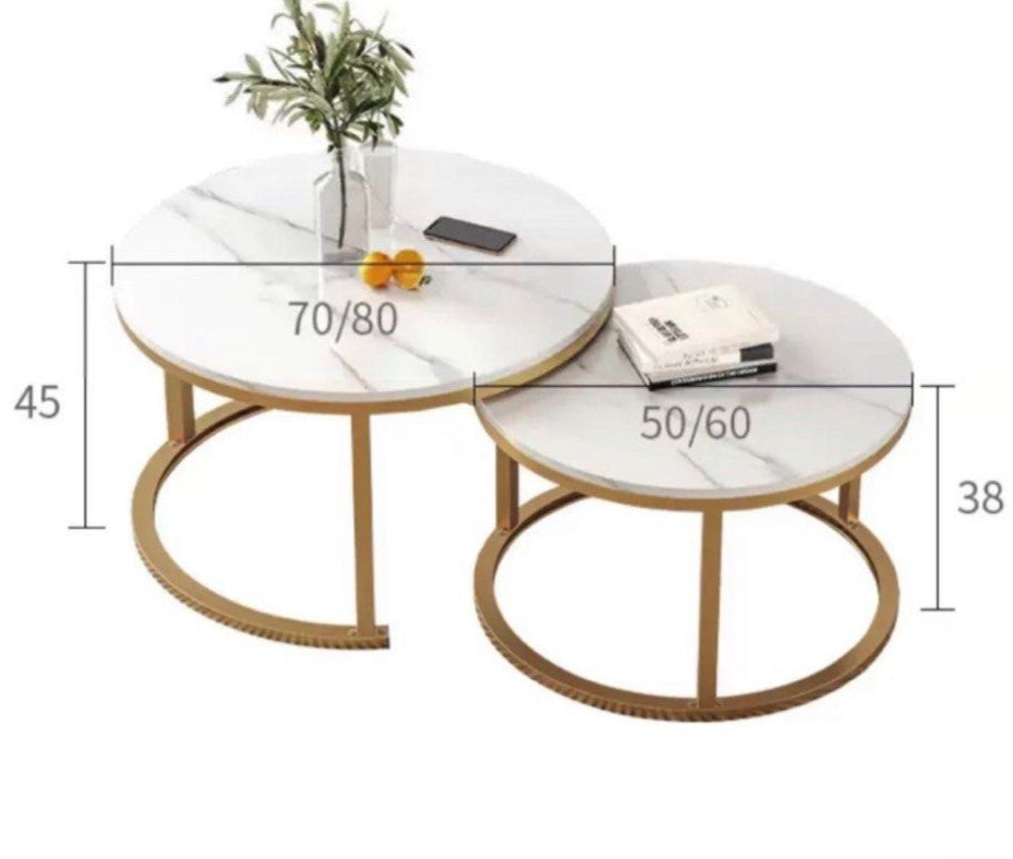 HECOX Modern Marble Nesting Coffee Table