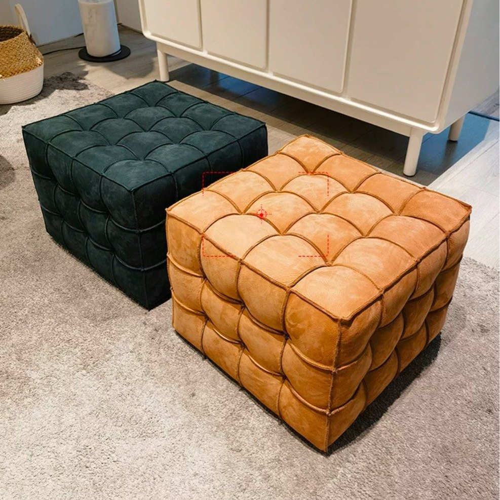 CAKIO Modern Leather Ottoman / Stool