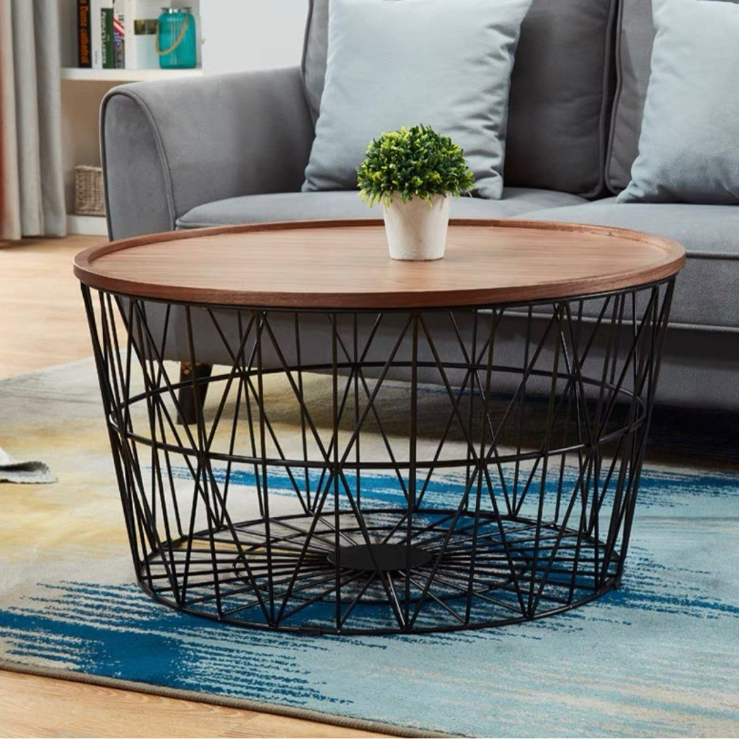 COLLEEN Rustic Round Coffee Table