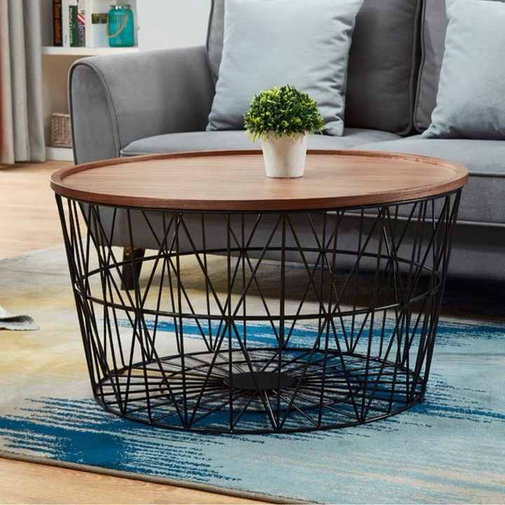 COLLEEN Rustic Round Coffee Table