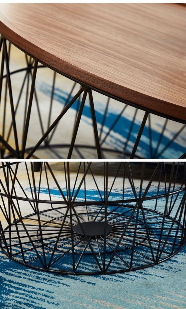 COLLEEN Rustic Round Coffee Table