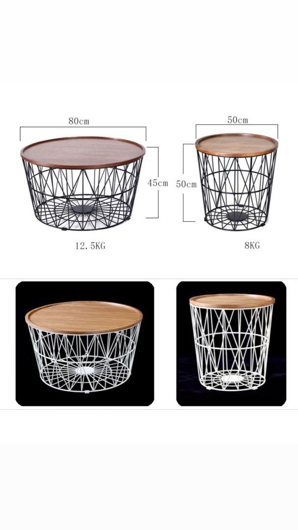 COLLEEN Rustic Round Coffee Table