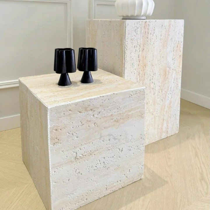 STILGAR Wabi Sabi Travertine Side Table