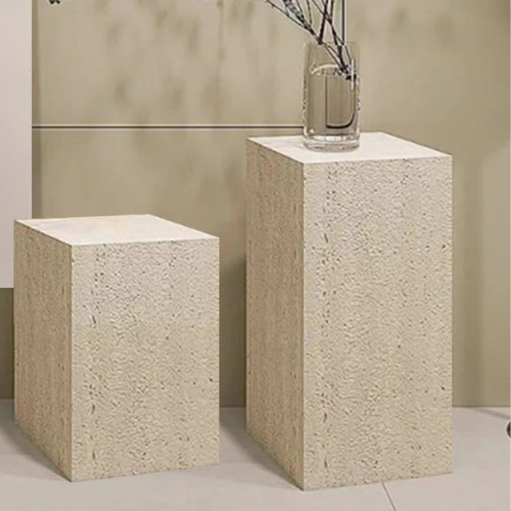 STILGAR Wabi Sabi Travertine Side Table