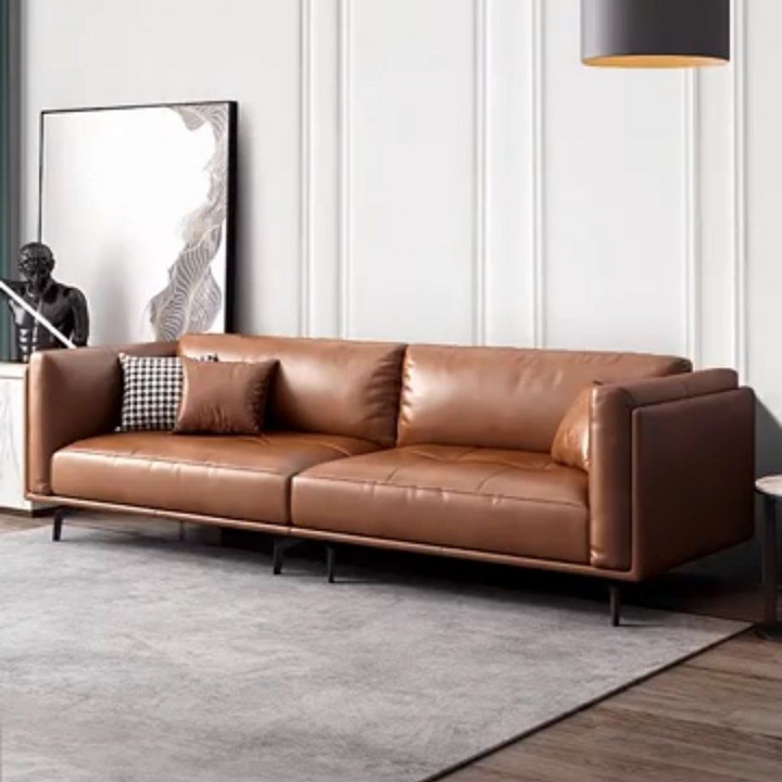 BRAVETTI Modern Genuine Leather Sofa