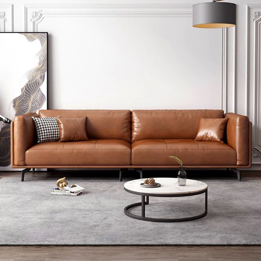 BRAVETTI Modern Genuine Leather Sofa