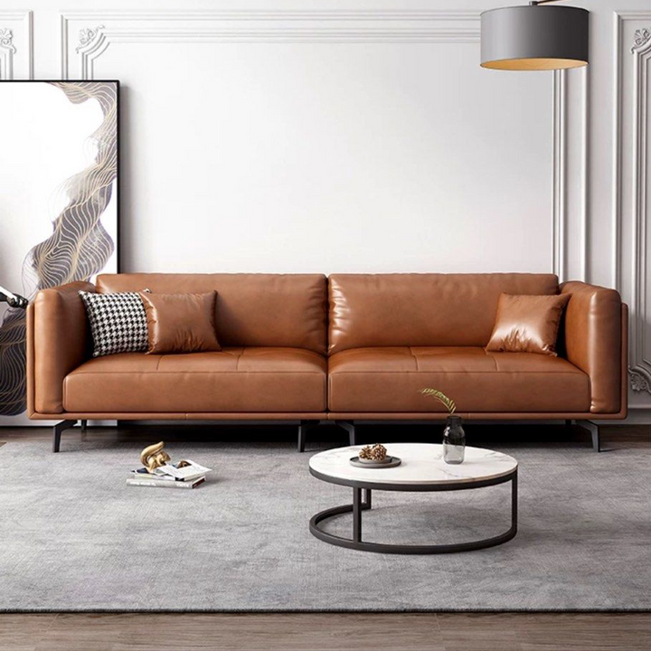BRAVETTI Modern Genuine Leather Sofa