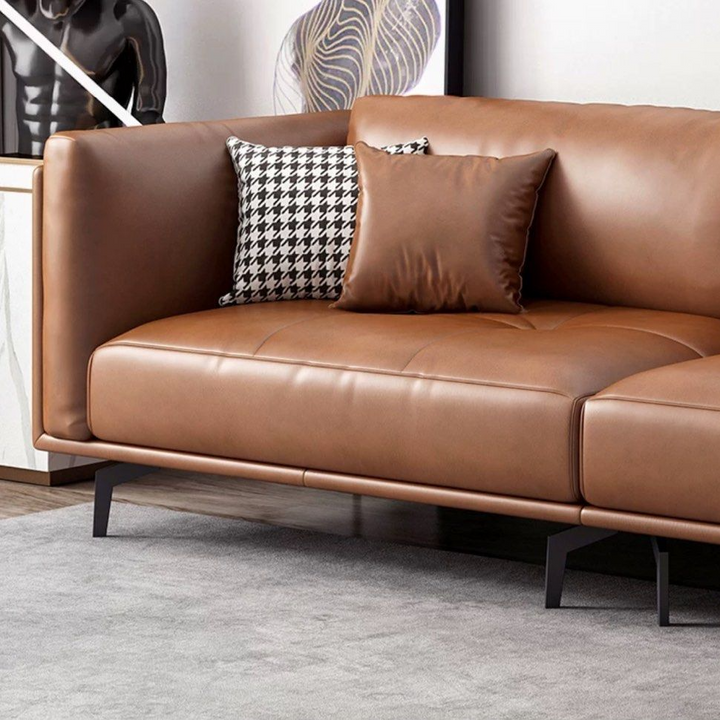 BRAVETTI Modern Genuine Leather Sofa