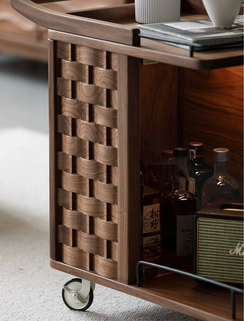 CALGAR Modern Walnut Wood Side Table