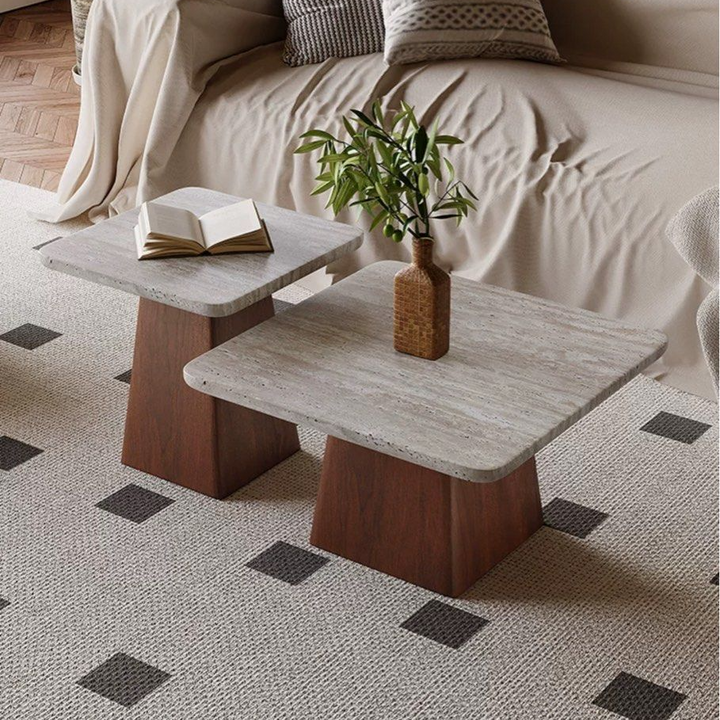 DILLARD Modern Travertine Coffee Table