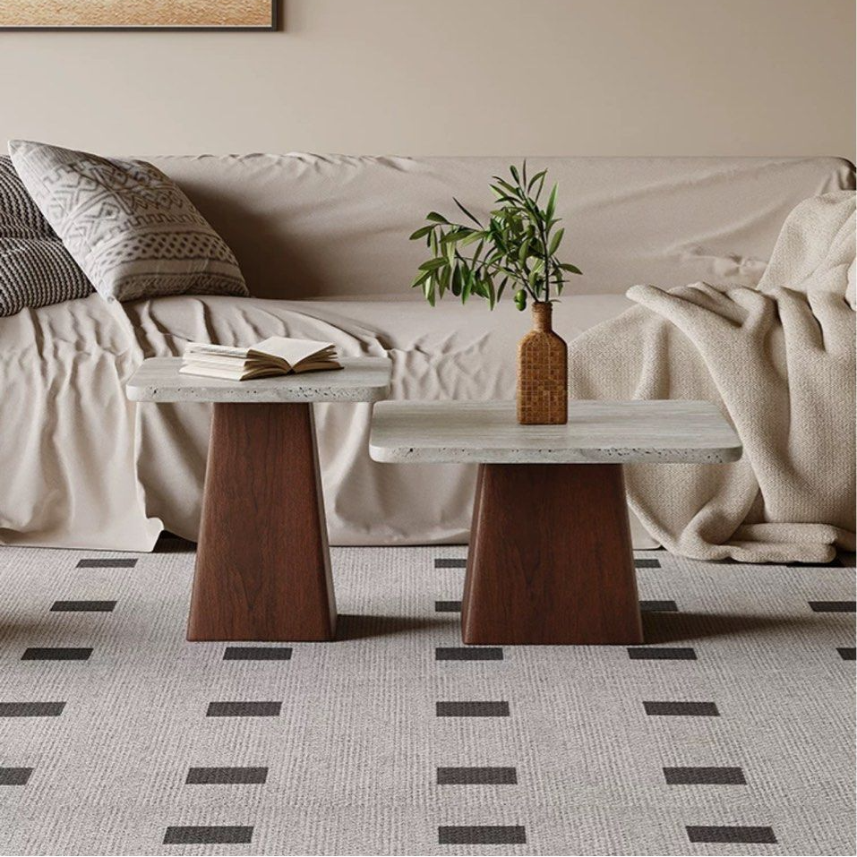 DILLARD Modern Travertine Coffee Table