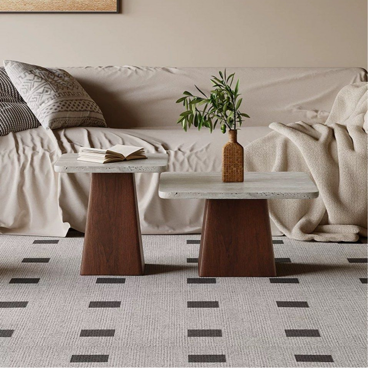 DILLARD Modern Travertine Coffee Table