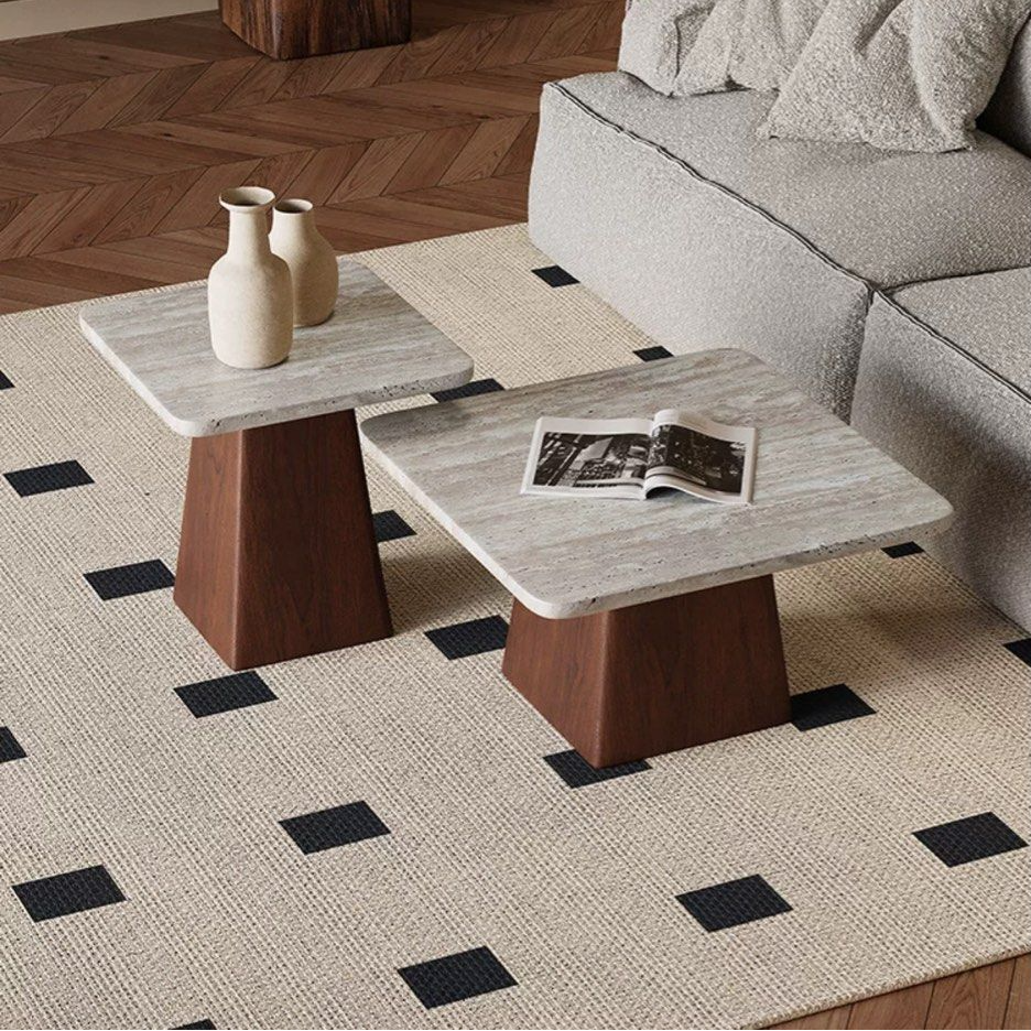 DILLARD Modern Travertine Coffee Table