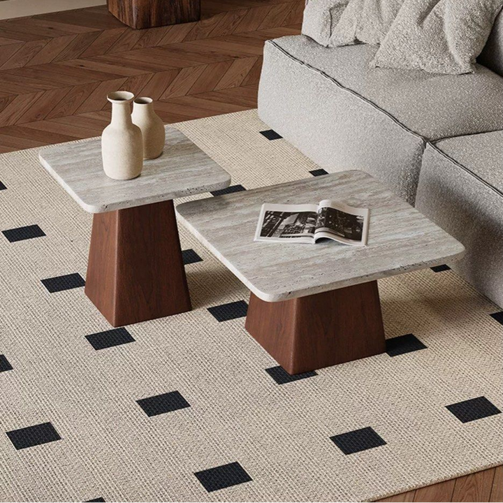 DILLARD Modern Travertine Coffee Table