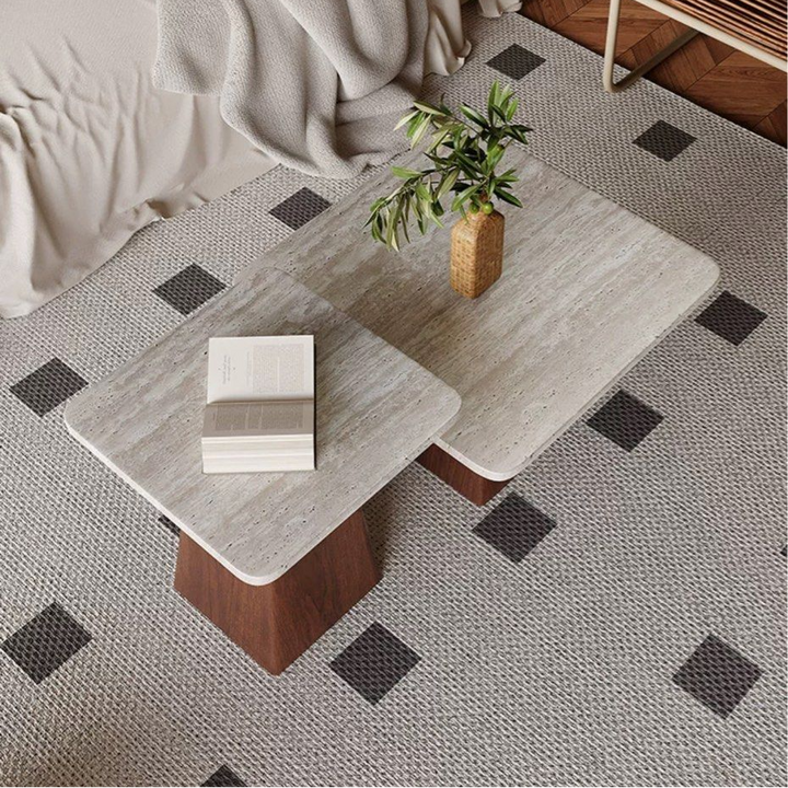 DILLARD Modern Travertine Coffee Table