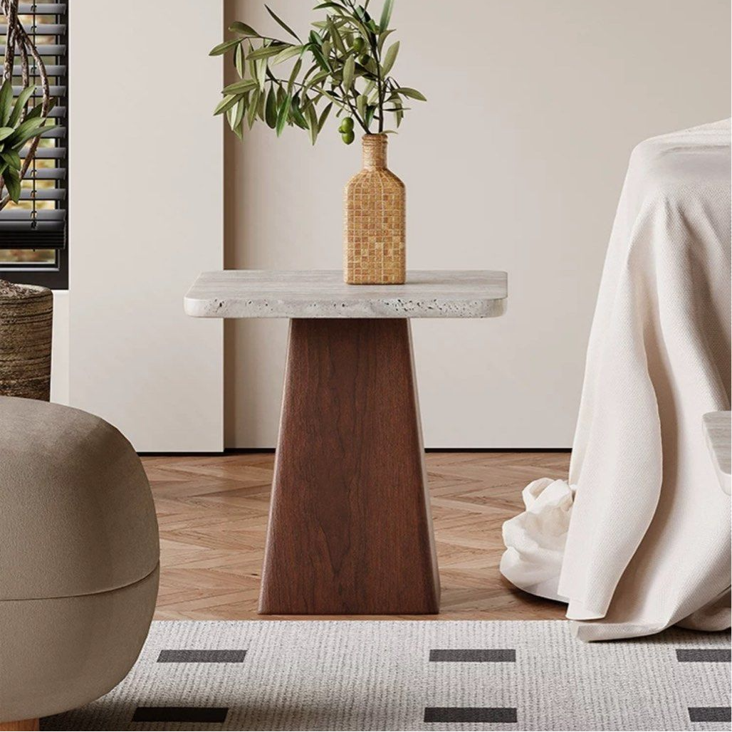 DILLARD Modern Travertine Coffee Table