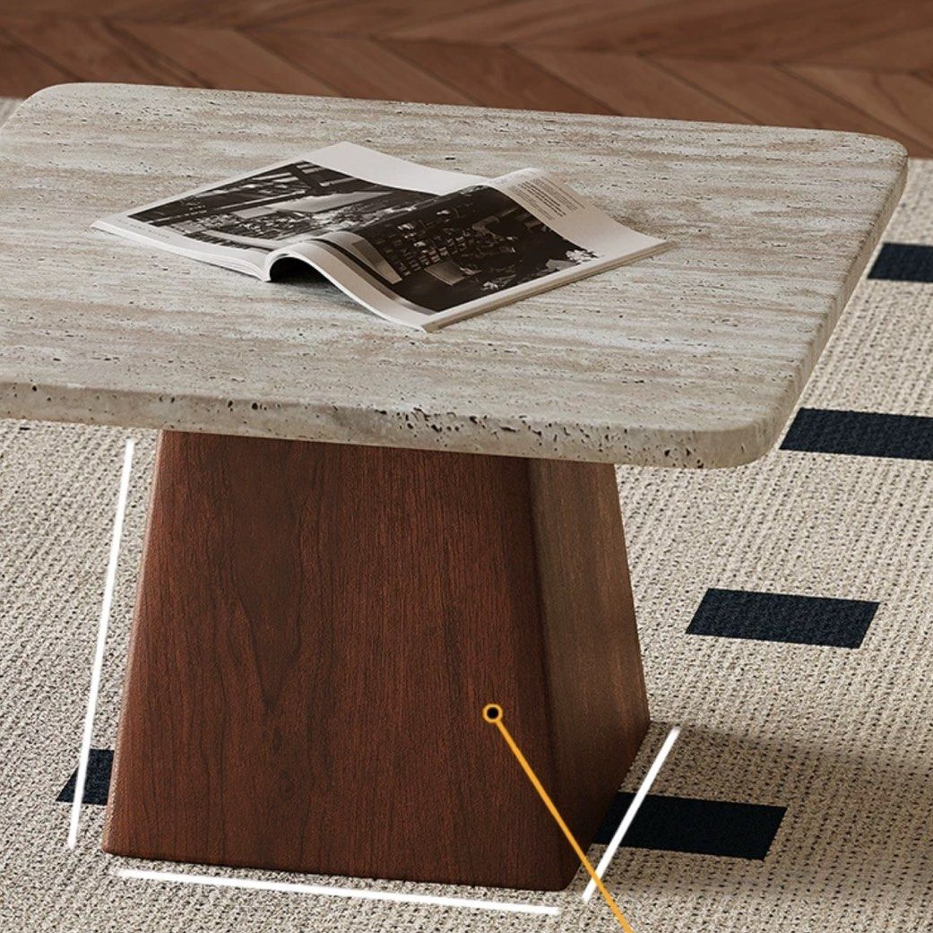DILLARD Modern Travertine Coffee Table