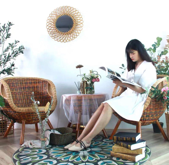 BUSRE Rustic Rattan Outdoor Chair