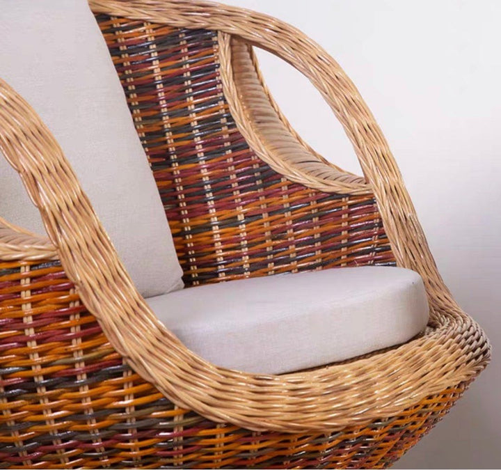 BUSRE Rustic Rattan Outdoor Chair