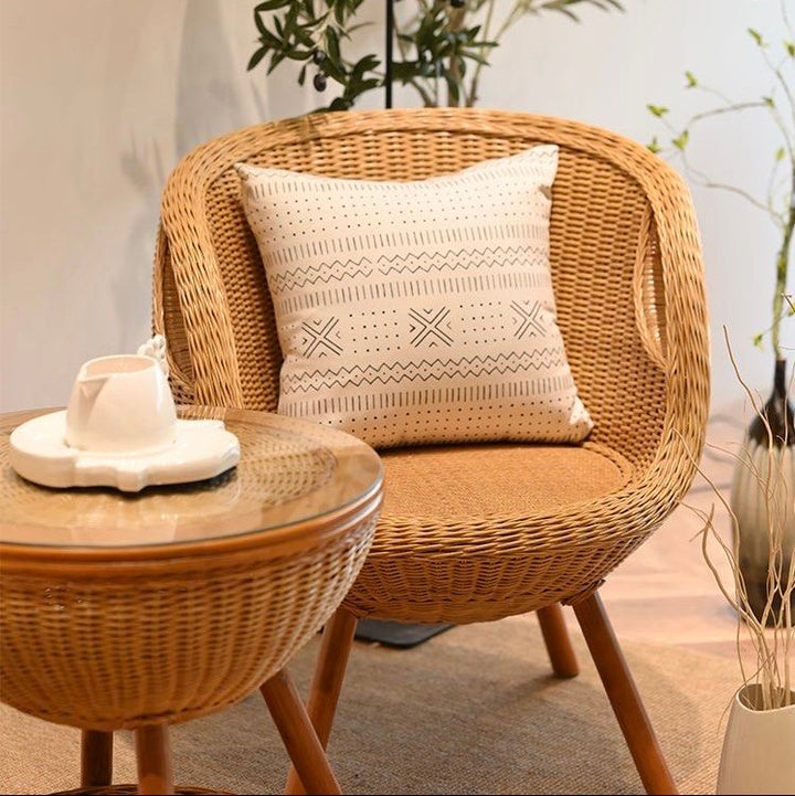 BUSRE Rustic Rattan Outdoor Chair