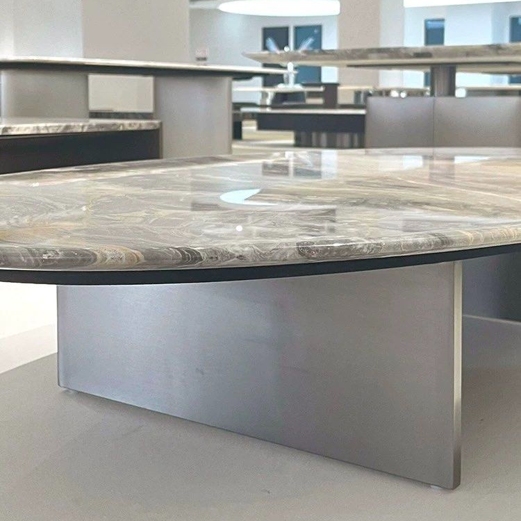 BROCEL Modern Oval Marble Coffee Table